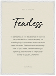 Fearless Word of Intention Framed print 50x70 cm / 20x28″ White frame Linen paper
