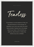 Fearless Word of Intention Framed print A1 (59.4 x 84.1 cm) White frame Carbon paper