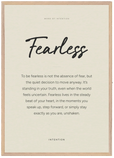 Fearless Word of Intention Framed print A1 (59.4 x 84.1 cm) Wood frame Linen paper