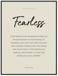 Fearless Word of Intention Framed print 60x80 cm / 24x32″ Black frame Linen paper