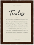 Fearless Word of Intention Framed print 13x18 cm / 5x7″ Dark wood frame Linen paper