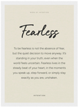 Fearless Word of Intention Framed print 21x29.7 cm / 8x12" White frame Linen paper