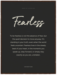 Fearless Word of Intention Framed print 30x40 cm / 12x16″ Dark wood frame Carbon paper