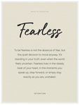 Fearless Word of Intention Framed print 30x40 cm / 12x16″ White frame Linen paper
