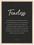 Fearless Word of Intention Framed print 30x40 cm / 12x16″ Wood frame Carbon paper