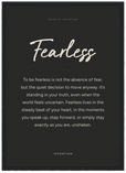 Fearless Word of Intention Framed print A3 (29.7 x 42 cm) Black frame Carbon paper
