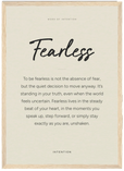 Fearless Word of Intention Framed print A3 (29.7 x 42 cm) Wood frame Linen paper