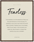 Fearless Word of Intention Framed print 40x50 cm / 16x20″ Dark wood frame Linen paper