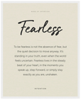 Fearless Word of Intention Framed print 40x50 cm / 16x20″ White frame Linen paper