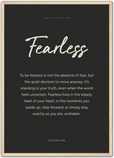 Fearless Word of Intention Framed print A2 (42 x 59.4 cm) Wood frame Carbon paper