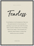 Fearless Word of Intention Framed print 50x70 cm / 20x28″ Black frame Linen paper