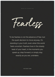 Fearless Word of Intention Framed print A1 (59.4 x 84.1 cm) Black frame Carbon paper
