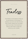 Fearless Word of Intention Framed print A1 (59.4 x 84.1 cm) Dark wood frame Linen paper