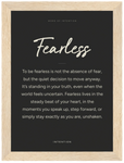 Fearless Word of Intention Framed print A1 (59.4 x 84.1 cm) Wood frame Carbon paper