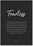 Fearless Word of Intention Framed print 70x100 cm / 28x40″ Black frame Carbon paper