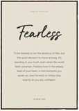 Fearless Word of Intention Framed print 70x100 cm / 28x40″ Dark wood frame Linen paper