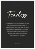 Fearless Word of Intention Framed print 70x100 cm / 28x40″ White frame Carbon paper