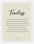 Fearless Word of Intention Framed print 70x100 cm / 28x40″ White frame Linen paper