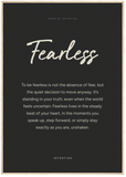 Fearless Word of Intention Framed print 70x100 cm / 28x40″ Wood frame Carbon paper