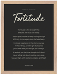 Fortitude Word of Intention Framed print 30x40 cm / 12x16″ Wood frame Carbon paper