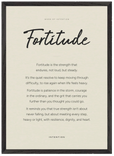Fortitude Word of Intention Framed print A2 (42 x 59.4 cm) Black frame Linen paper
