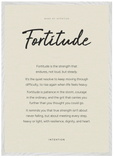 Fortitude Word of Intention Framed print A1 (59.4 x 84.1 cm) White frame Linen paper