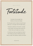 Fortitude Word of Intention Framed print A1 (59.4 x 84.1 cm) Wood frame Linen paper