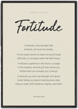 Fortitude Word of Intention Framed print 70x100 cm / 28x40″ Black frame Linen paper