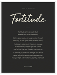 Fortitude Word of Intention Framed print 60x80 cm / 24x32″ White frame Carbon paper