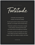 Fortitude Word of Intention Framed print 60x80 cm / 24x32″ Black frame Carbon paper