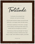 Fortitude Word of Intention Framed print 60x80 cm / 24x32″ Dark wood frame Linen paper