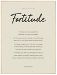 Fortitude Word of Intention Framed print 60x80 cm / 24x32″ Wood frame Linen paper