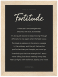 Fortitude Word of Intention Framed print 13x18 cm / 5x7″ Wood frame Carbon paper