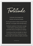 Fortitude Word of Intention Framed print 21x29.7 cm / 8x12" White frame Carbon paper