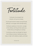 Fortitude Word of Intention Framed print 21x29.7 cm / 8x12" White frame Linen paper