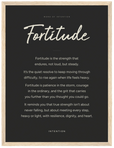 Fortitude Word of Intention Framed print 30x40 cm / 12x16″ Wood frame Carbon paper