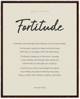 Fortitude Word of Intention Framed print 40x50 cm / 16x20″ Dark wood frame Linen paper