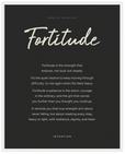 Fortitude Word of Intention Framed print 40x50 cm / 16x20″ White frame Carbon paper