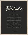Fortitude Word of Intention Framed print 40x50 cm / 16x20″ Wood frame Carbon paper