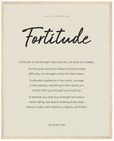 Fortitude Word of Intention Framed print 40x50 cm / 16x20″ Wood frame Linen paper