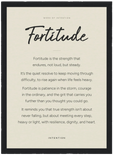 Fortitude Word of Intention Framed print A2 (42 x 59.4 cm) Black frame Linen paper