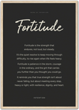 Fortitude Word of Intention Framed print A2 (42 x 59.4 cm) Wood frame Carbon paper