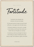 Fortitude Word of Intention Framed print A2 (42 x 59.4 cm) Wood frame Linen paper