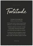 Fortitude Word of Intention Framed print 50x70 cm / 20x28″ Black frame Carbon paper