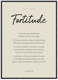 Fortitude Word of Intention Framed print 50x70 cm / 20x28″ Black frame Linen paper