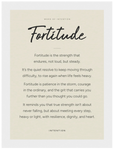 Fortitude Word of Intention Framed print 50x70 cm / 20x28″ White frame Linen paper