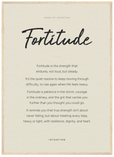 Fortitude Word of Intention Framed print 50x70 cm / 20x28″ Wood frame Linen paper