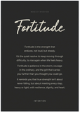 Fortitude Word of Intention Framed print 70x100 cm / 28x40″ Black frame Carbon paper
