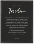 Freedom Word of Intention Framed print 60x80 cm / 24x32″ Black frame Carbon paper
