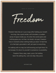 Freedom Word of Intention Framed print 60x80 cm / 24x32″ Wood frame Carbon paper